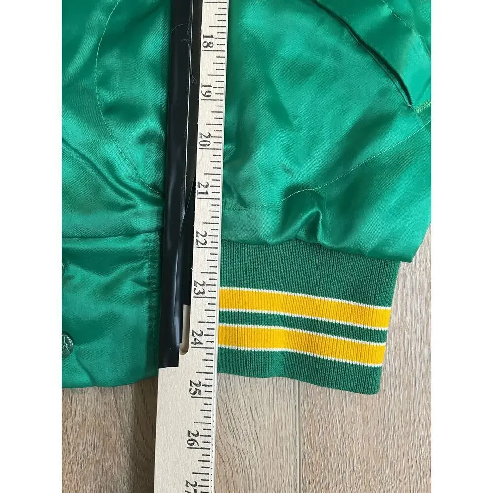 Rare Vintage Satin Varsity Oregon Marching Band Full Snap Jacket Made USA Sz M
